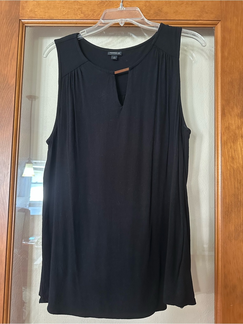 torrid Black Sleeveless Keyhole Blouse